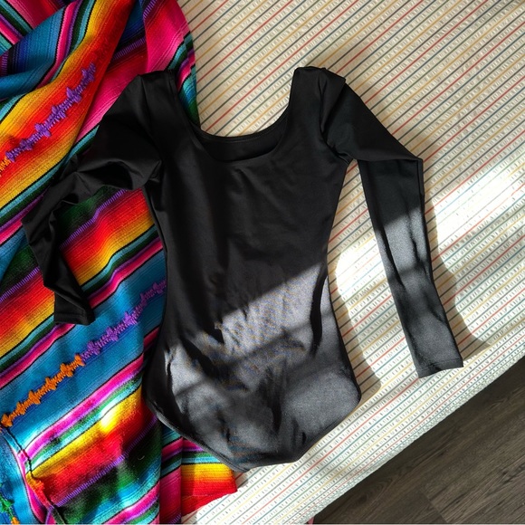 Capezio Black Long-sleeved Bodysuit | Adult Size Medium - Picture 2 of 3
